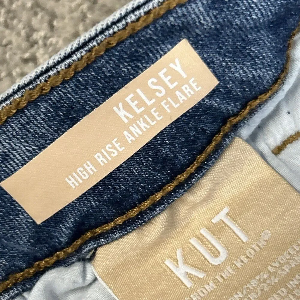 Kut from the Kloth Kelsey Ankle Flare Jeans Women’s 10 Medium Wash Stretch